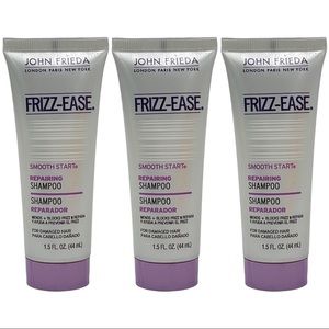 3 Pack John Frieda Frizz Ease Smooth Start Repairing Shampoo 1.5 oz Travel Size